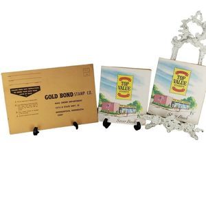 1966 Vintage Lot Top Value Stamp Books Gold Bond‎ Mail Order Department Envelope